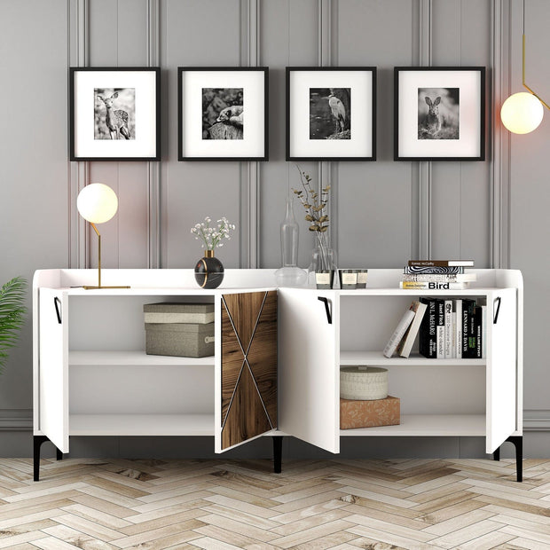 Asir Credenza con 4 ante Venedik Bianco