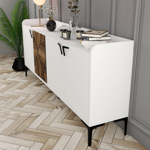 Asir Credenza con 4 ante Venedik Bianco