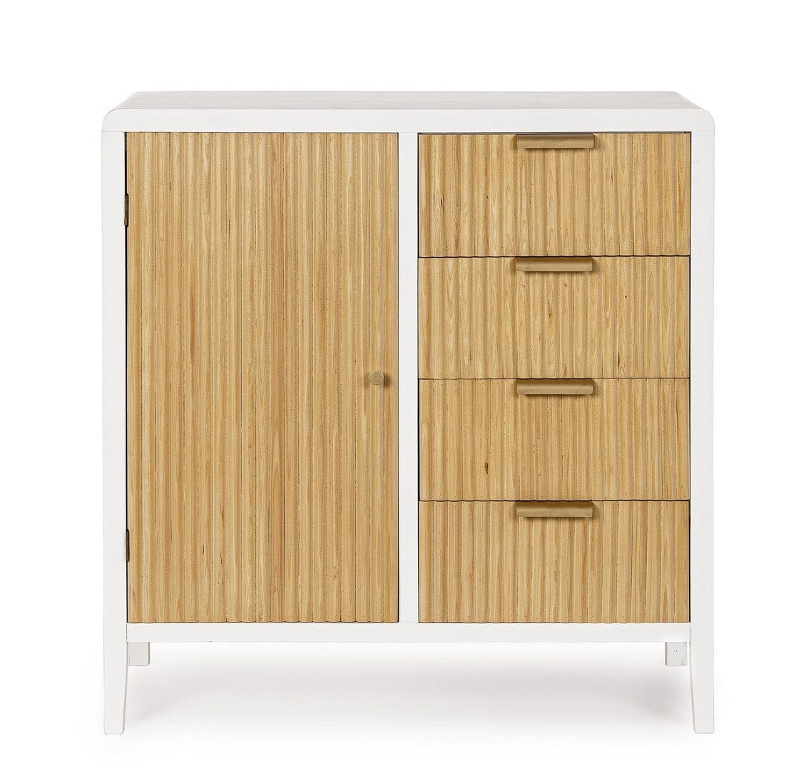 Bizzotto Credenza con 4 cassetti e 1 anta Charley Bianco
