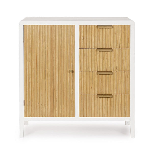 Bizzotto Credenza con 4 cassetti e 1 anta Charley Bianco