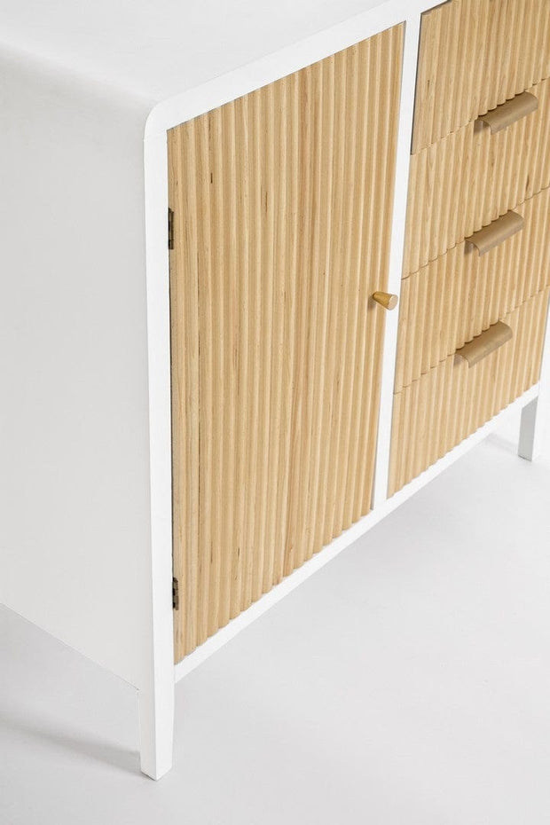 Bizzotto Credenza con 4 cassetti e 1 anta Charley Bianco