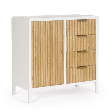 Bizzotto Credenza con 4 cassetti e 1 anta Charley Bianco