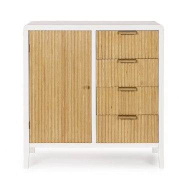 Bizzotto Credenza con 4 cassetti e 1 anta Charley Bianco