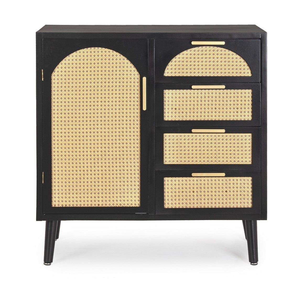 Bizzotto Credenza con 4 cassetti e 1 anta Josine Nero