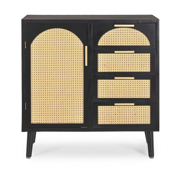 Bizzotto Credenza con 4 cassetti e 1 anta Josine Nero