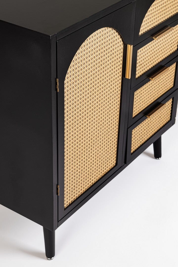 Bizzotto Credenza con 4 cassetti e 1 anta Josine Nero