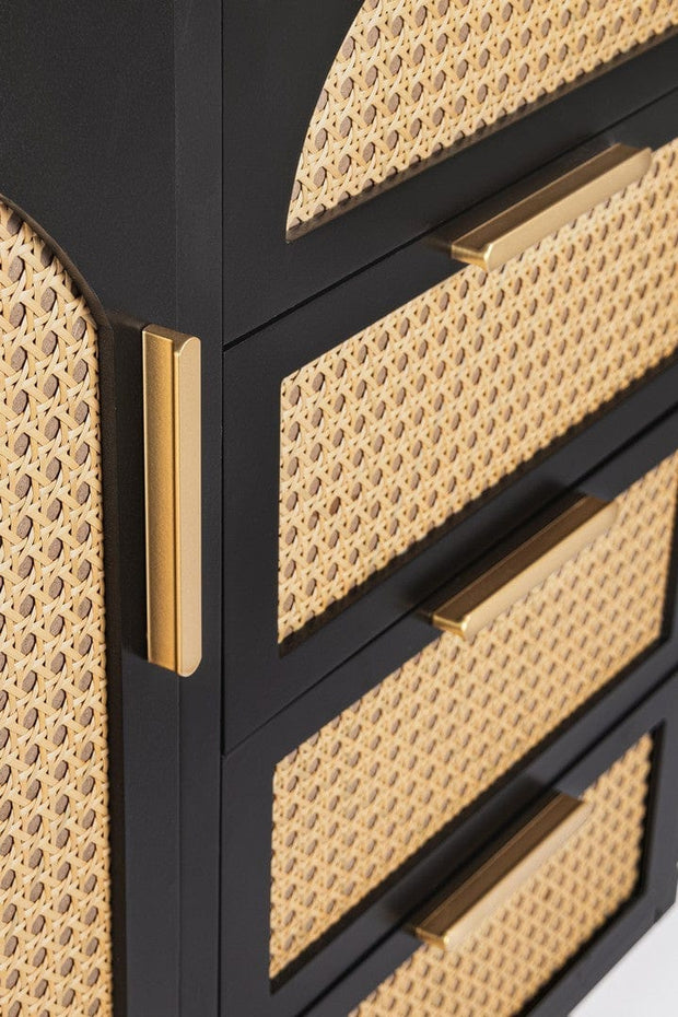 Bizzotto Credenza con 4 cassetti e 1 anta Josine Nero