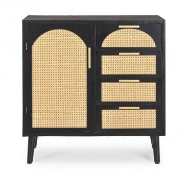 Bizzotto Credenza con 4 cassetti e 1 anta Josine Nero
