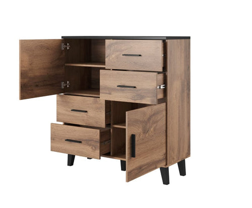 Halmar Credenza con 4 cassetti e 2 ante Lotta Quercia