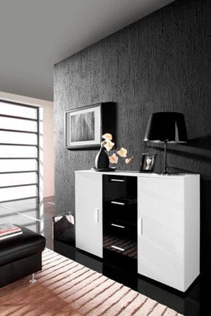 Halmar Credenza con 4 cassetti e 2 ante Uni Bianco