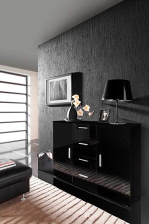 Halmar Credenza con 4 cassetti e 2 ante Uni Nero