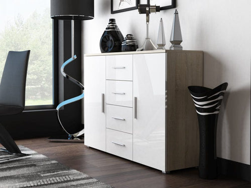 Halmar Credenza con 4 cassetti e 2 ante Uni Quercia