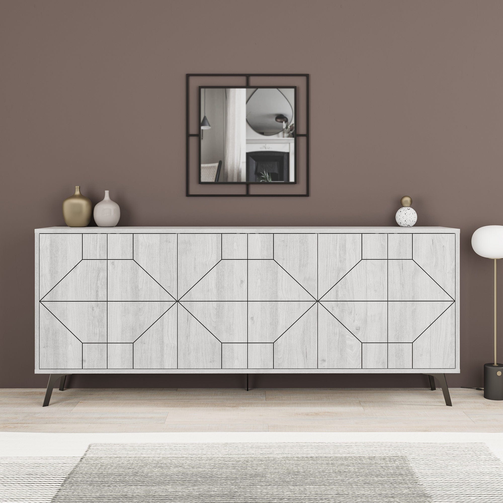 Asir Credenza con 6 ante Dune 183 Bianco