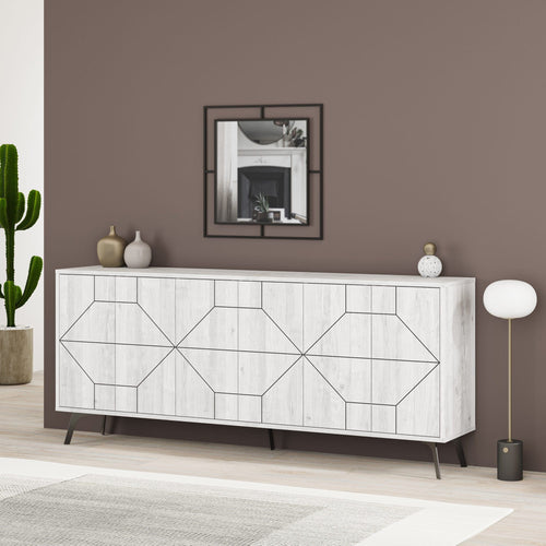 Asir Credenza con 6 ante Dune 183 Bianco
