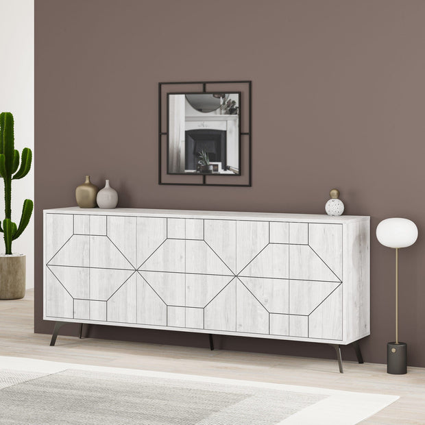 Asir Credenza con 6 ante Dune 183 Bianco