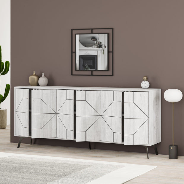Asir Credenza con 6 ante Dune 183 Bianco
