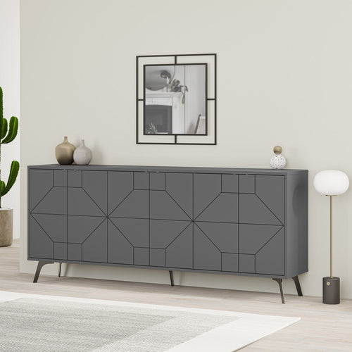 Asir Credenza con 6 ante Dune Antracite