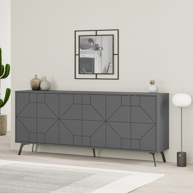 Asir Credenza con 6 ante Dune Antracite