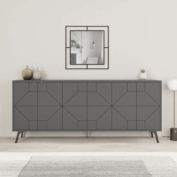 Asir Credenza con 6 ante Dune Antracite