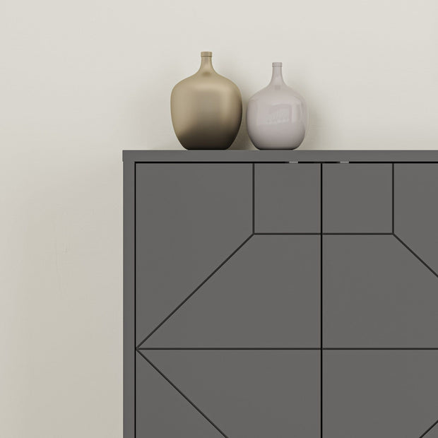 Asir Credenza con 6 ante Dune Antracite