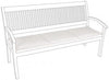 Bizzotto Cuscino da panchina Poly180 S3 Bianco