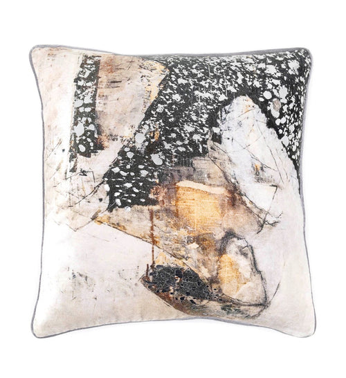Moycor Cuscino decorative in tessuto sfoderabile Delhi Argento, 45 x 45 cm