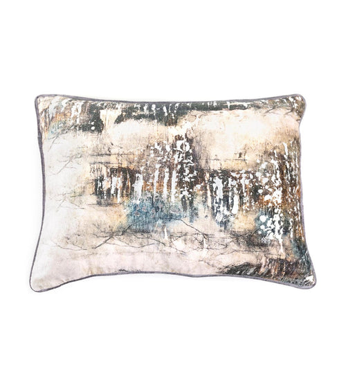 Moycor Cuscino decorative in tessuto sfoderabile Delhi Long Argento, 50 x 30 cm