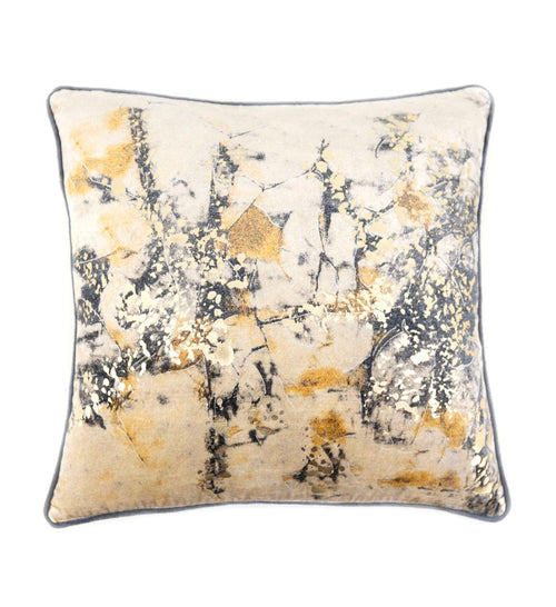 Moycor Cuscino decorative in tessuto sfoderabile Delhi Oro, 45 x 45 cm