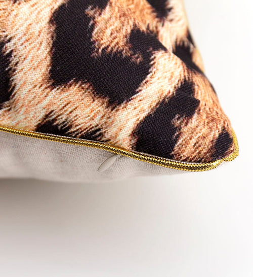 Moycor Cuscino decorative in tessuto sfoderabile Leopard Multicolore, 45 x 45 cm