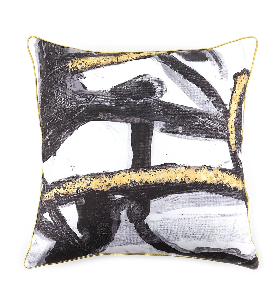Moycor Cuscino decorative in tessuto sfoderabile Olivia Abstract 1 Oro, 45 x 45 cm