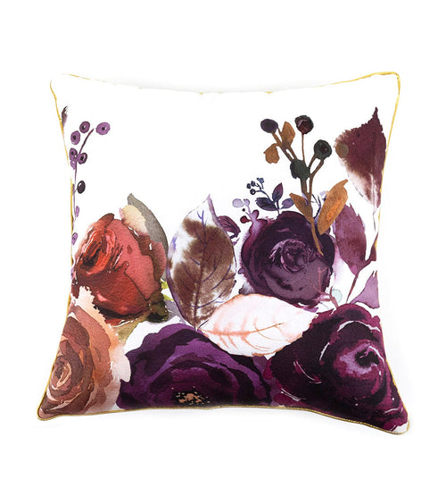 Cuscino decorative in tessuto sfoderabile Olivia Flowers Violetto, 45 x 45 cm