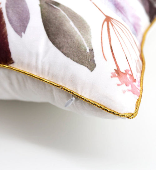 Moycor Cuscino decorative in tessuto sfoderabile Olivia Long Flowers Violetto, 45 x 45 cm