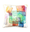 Moycor Cuscino decorative in tessuto sfoderabile Olivia Squares Multicolore, 45 x 45 cm