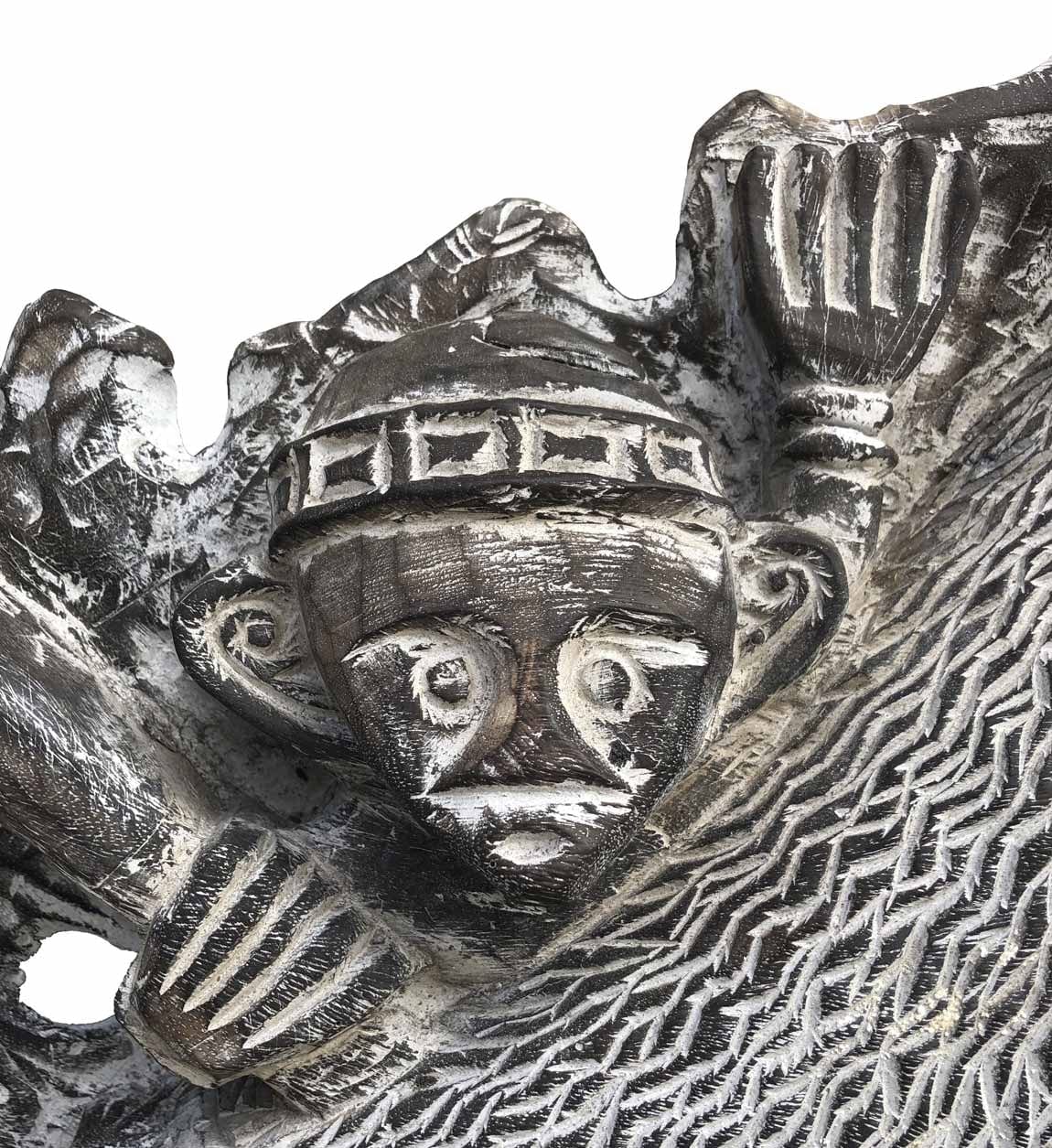 Moycor Decorazione Bleached Carved Boat Grigio