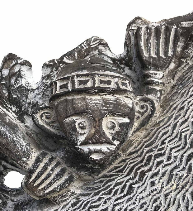 Moycor Decorazione Bleached Carved Boat Grigio