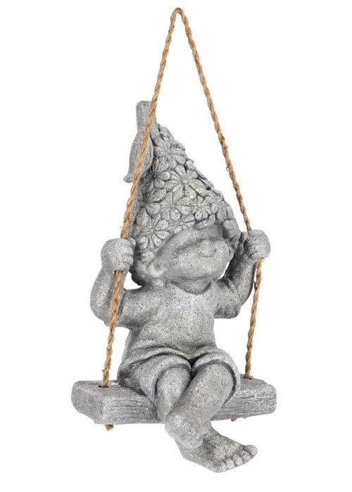 Bizzotto Decorazione da giardino Bertie Sitting Boy Grigio