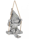 Bizzotto Decorazione da giardino Bertie Sitting Boy Grigio