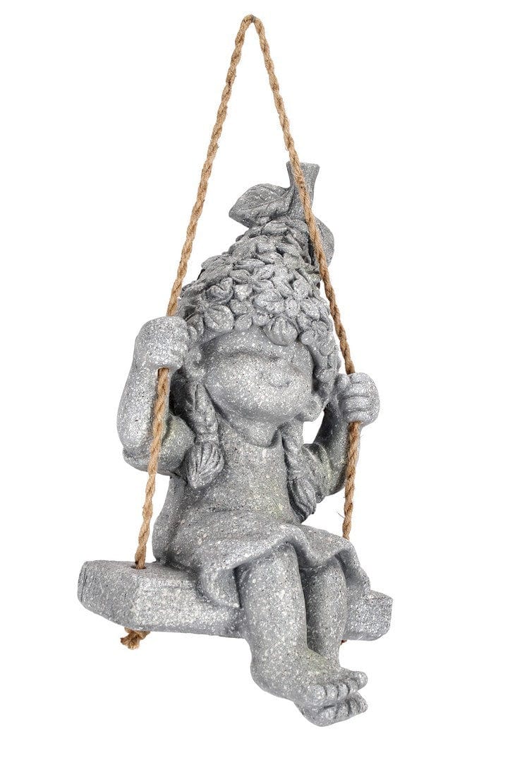 Bizzotto Decorazione da giardino Bertie Sitting Girl Grigio