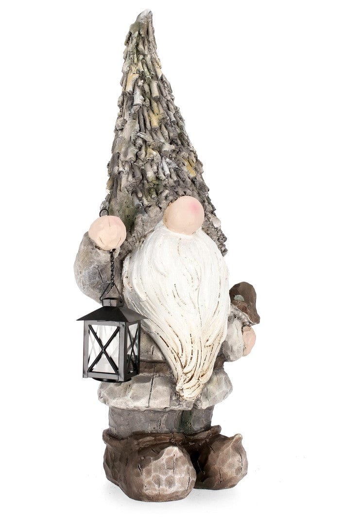 Bizzotto Decorazione da giardino Florent Gnome With Lantern Grigio