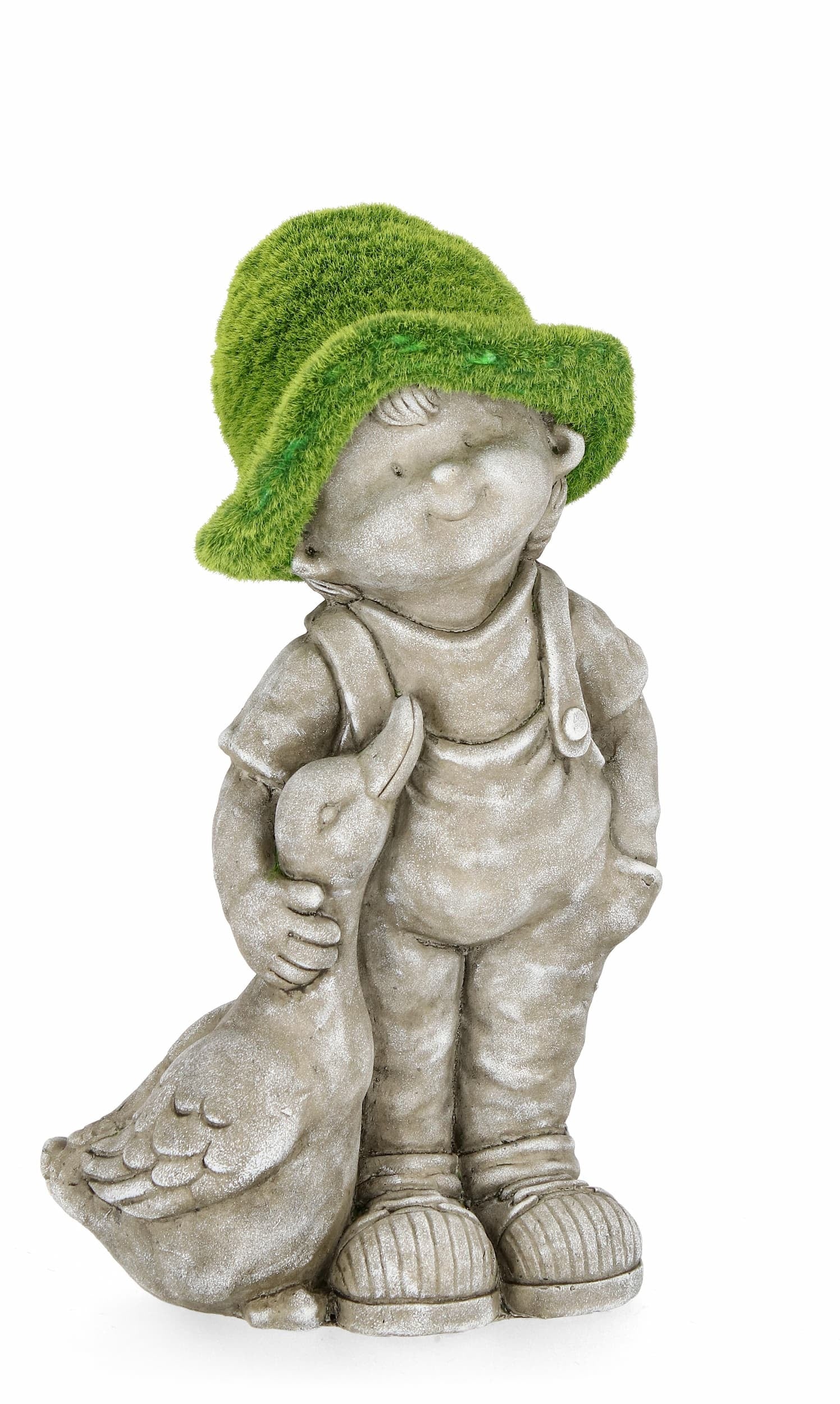 Bizzotto Decorazione da giardino Garden Boy With Duck Grigio