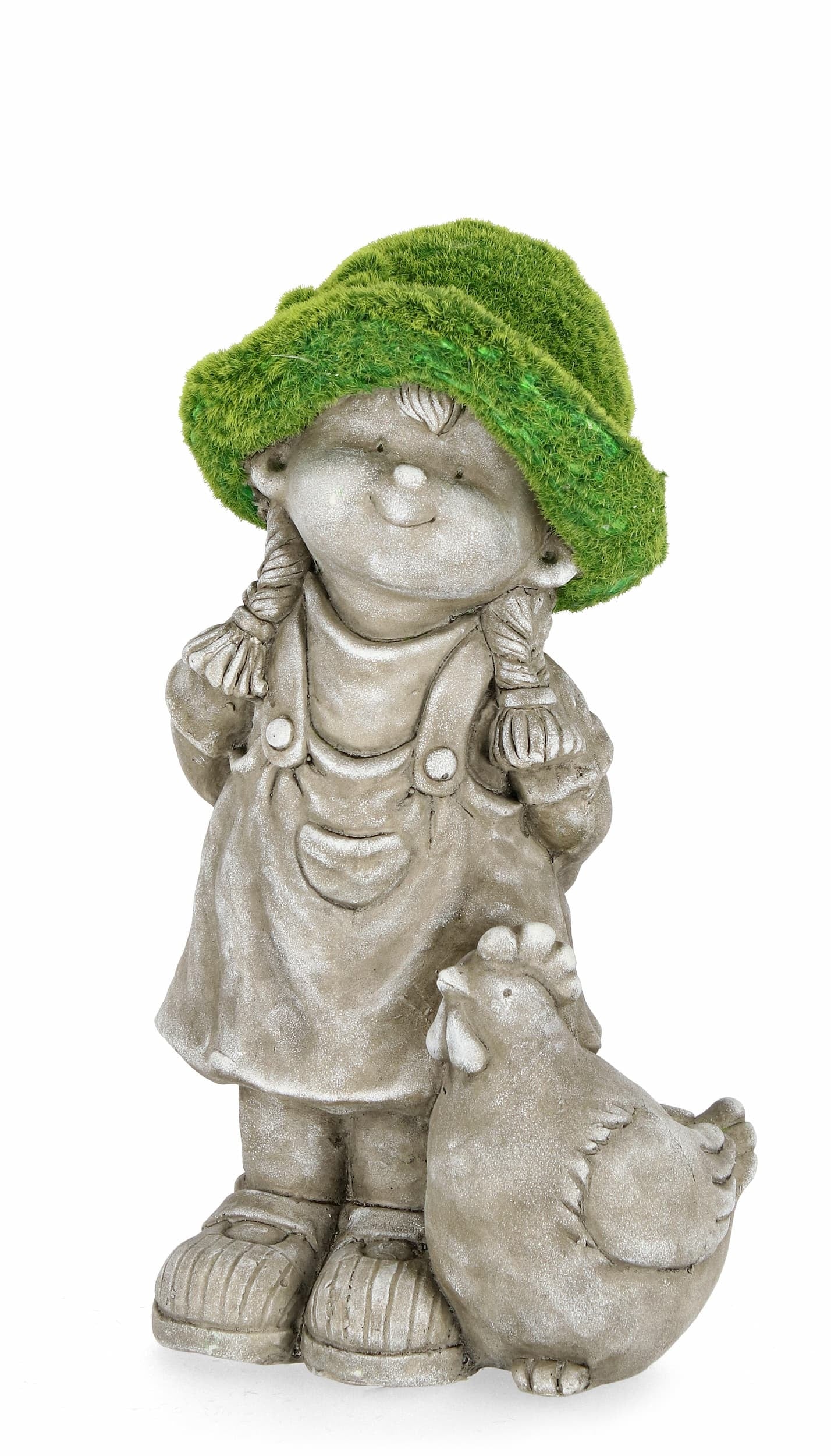 Bizzotto Decorazione da giardino Garden Girl With Chicken Grigio