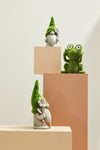 Bizzotto Decorazione da giardino Garden Gnome With Flower Grigio