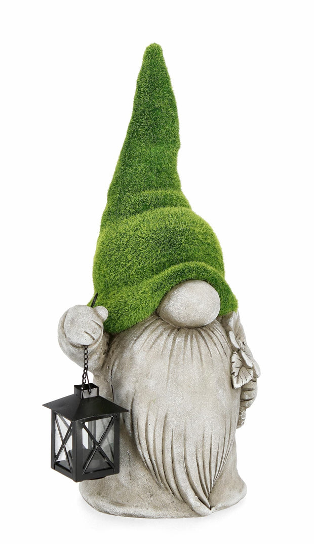 Bizzotto Decorazione da giardino Garden Gnome With Lantern Grigio
