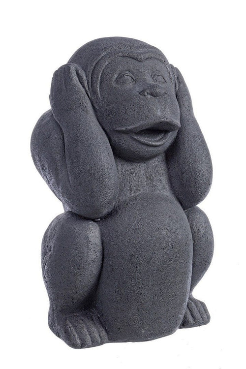 Bizzotto Decorazione da giardino Garden Not Hear Monkey Antracite