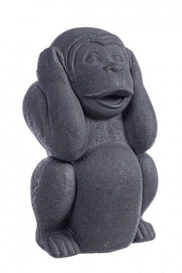 Bizzotto Decorazione da giardino Garden Not Hear Monkey Antracite