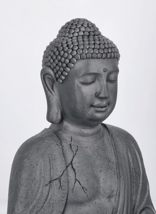 Bizzotto Decorazione da giardino Pattaya Sitting Buddha Antracite