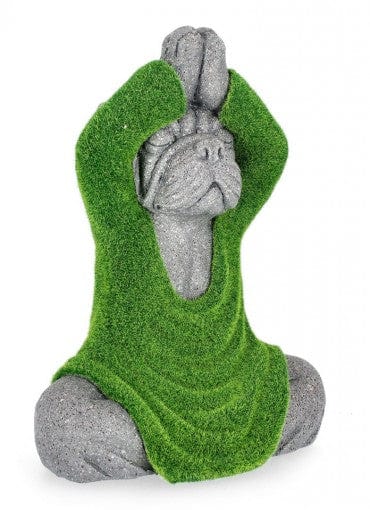 Bizzotto Decorazione da giardino Sitting Yoga Dog Verde