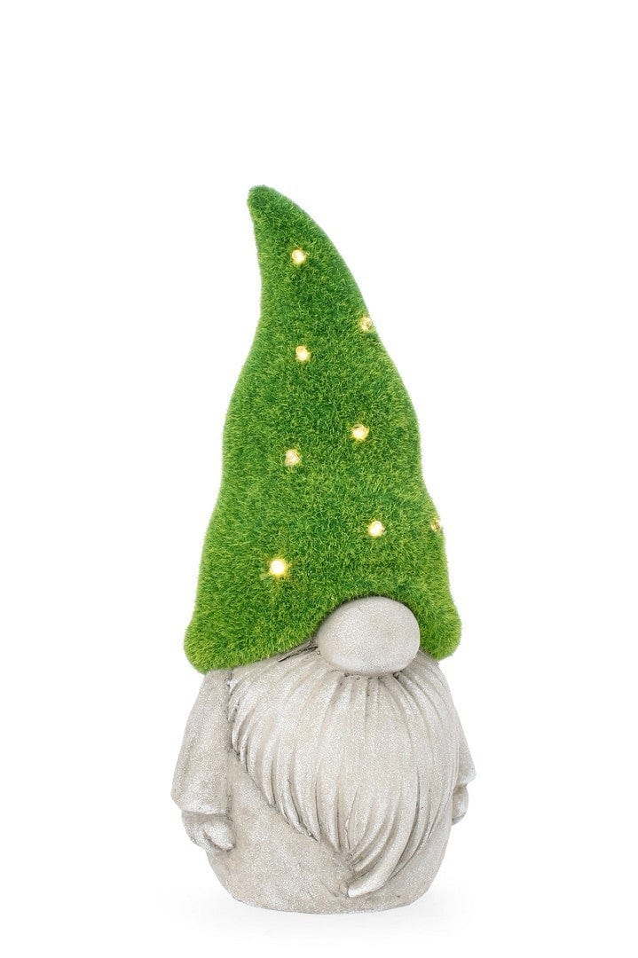 Bizzotto Decorazione da giardino Standing Garden Gnome With LED Grigio