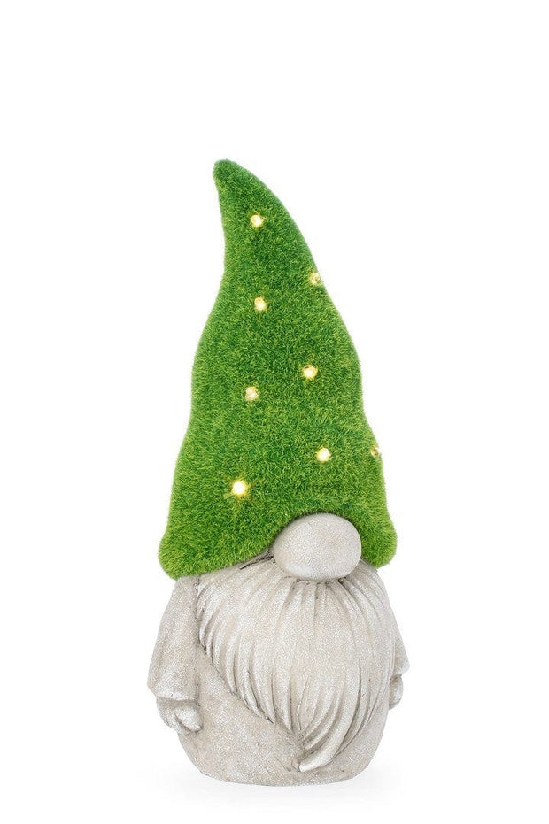 Bizzotto Decorazione da giardino Standing Garden Gnome With LED Grigio