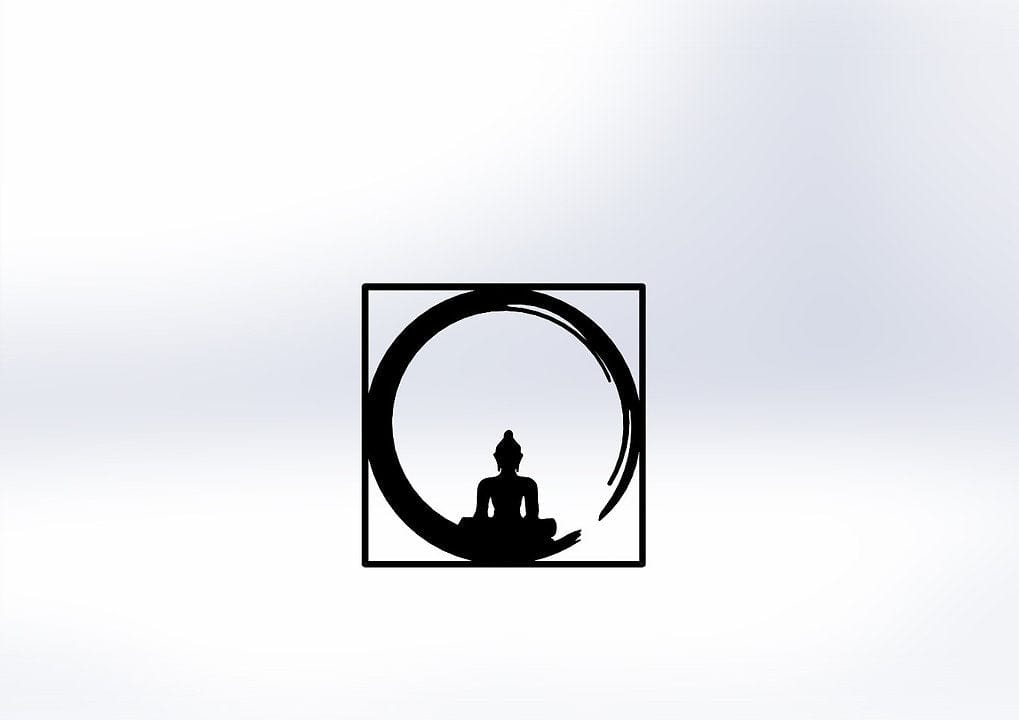 Asir Decorazione da parete Buddha Nero